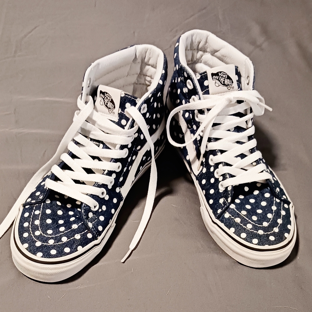 Vans Blue Polka Dot High-Top Sneakers